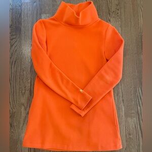 Dudley Stephens Cobble Hill turtleneck, orange, XS, made in the USA